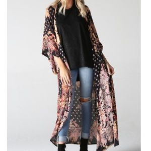 Angie Duster Kimono Floral Paisley Tie Dye Boho